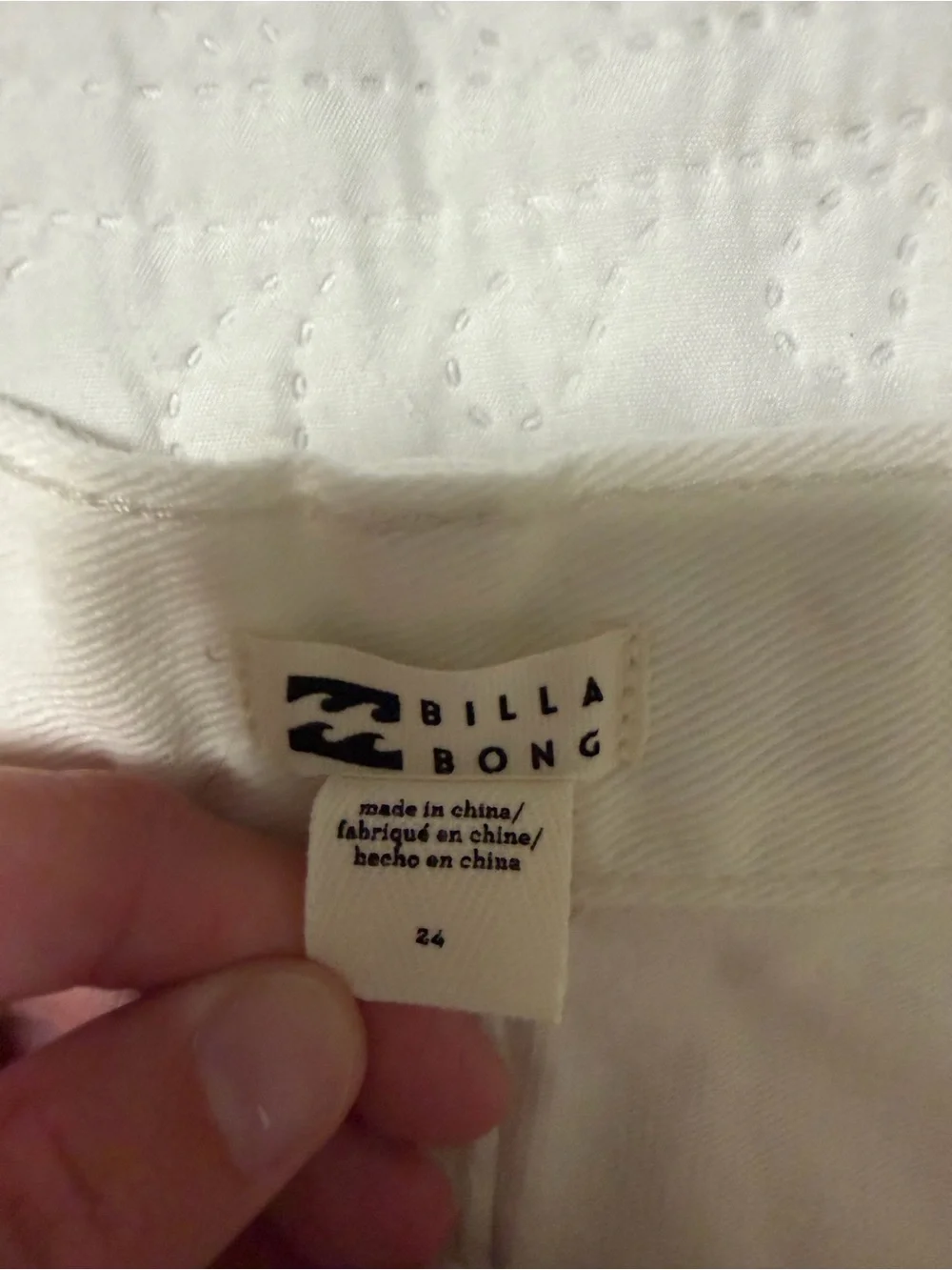 Billabong White Distressed Frayed Denim Shorts